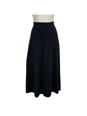 Hermes Long Skirt S Black Knit Ragtogo Sweater